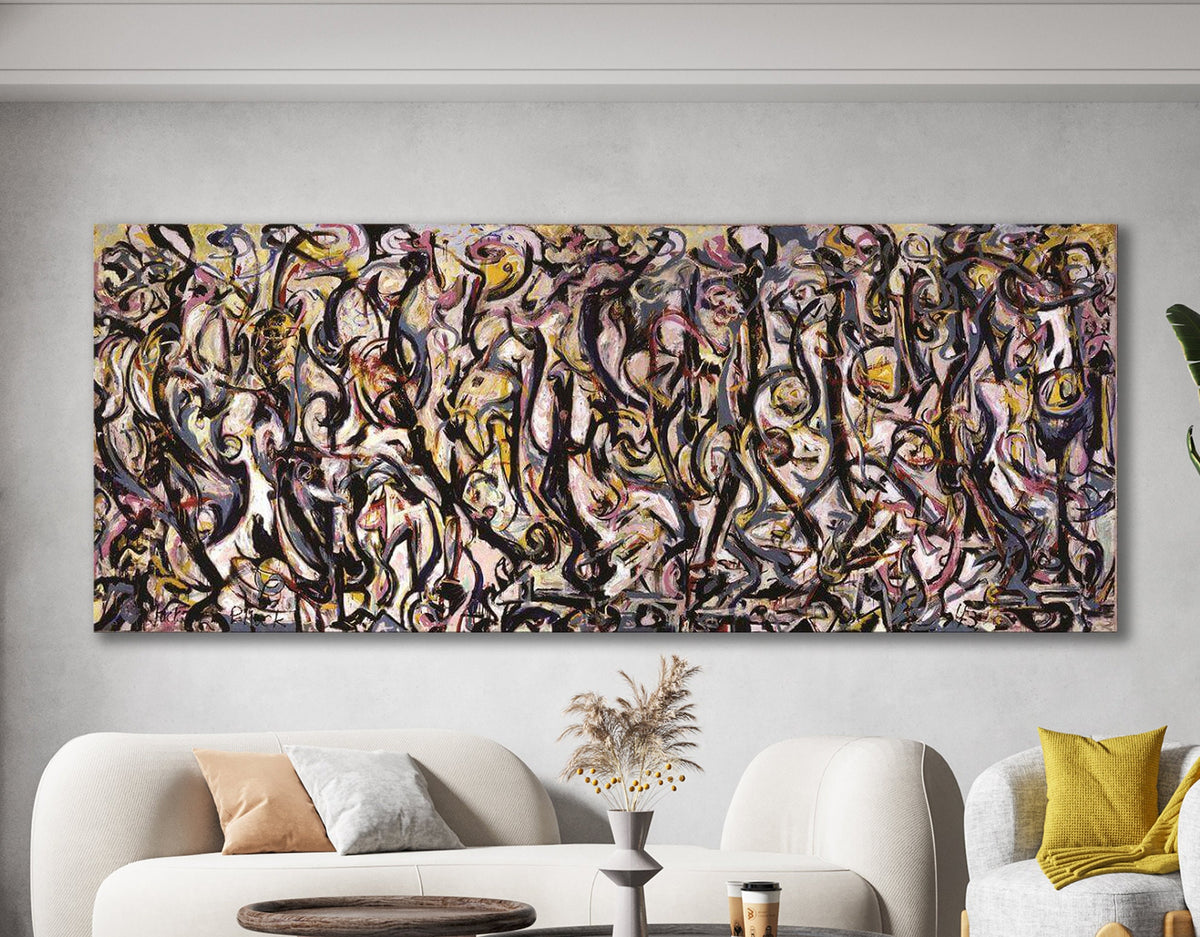 Jackson Pollock Mural Canvas Print Abstractionism Bright Colorful Living Room Modern Wall Decor Ready to Hang Best Friend Art Gift