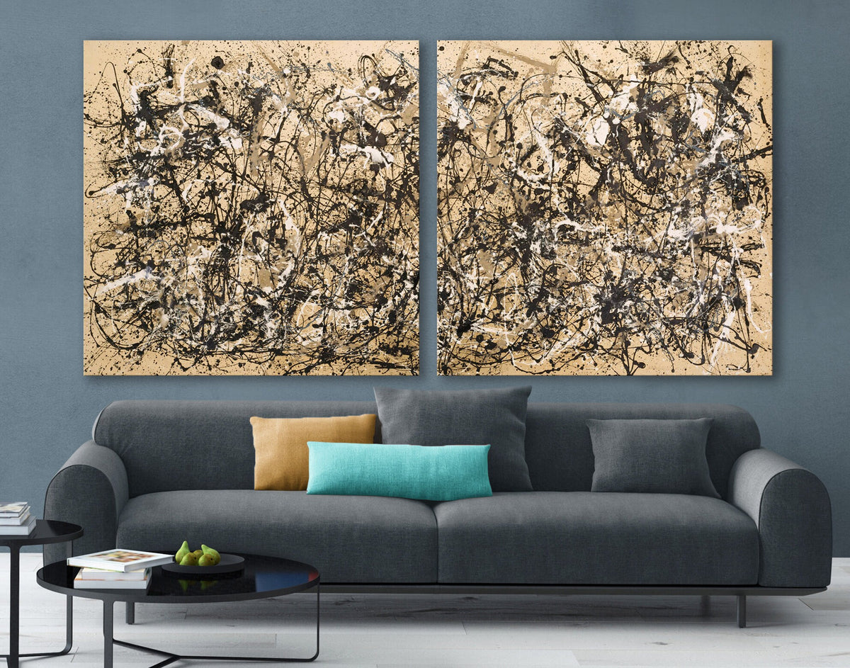 Jackson Pollock Autumn Rhythm No.30 Canvas Print Abstractionism Bright Colorful Living Room Wall Decor Ready to Hang Best Friend Art Gift