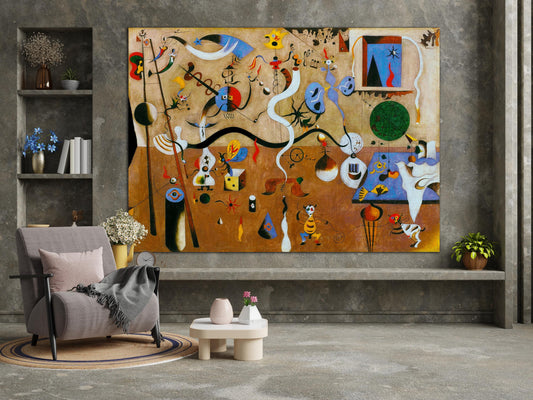 Joan Miro Carnaval d'Arlequin Carnival of Harlequin Canvas Reproduction Print Colorful Wall Decor Kid's Room Decor Trendy Art Christmas gift