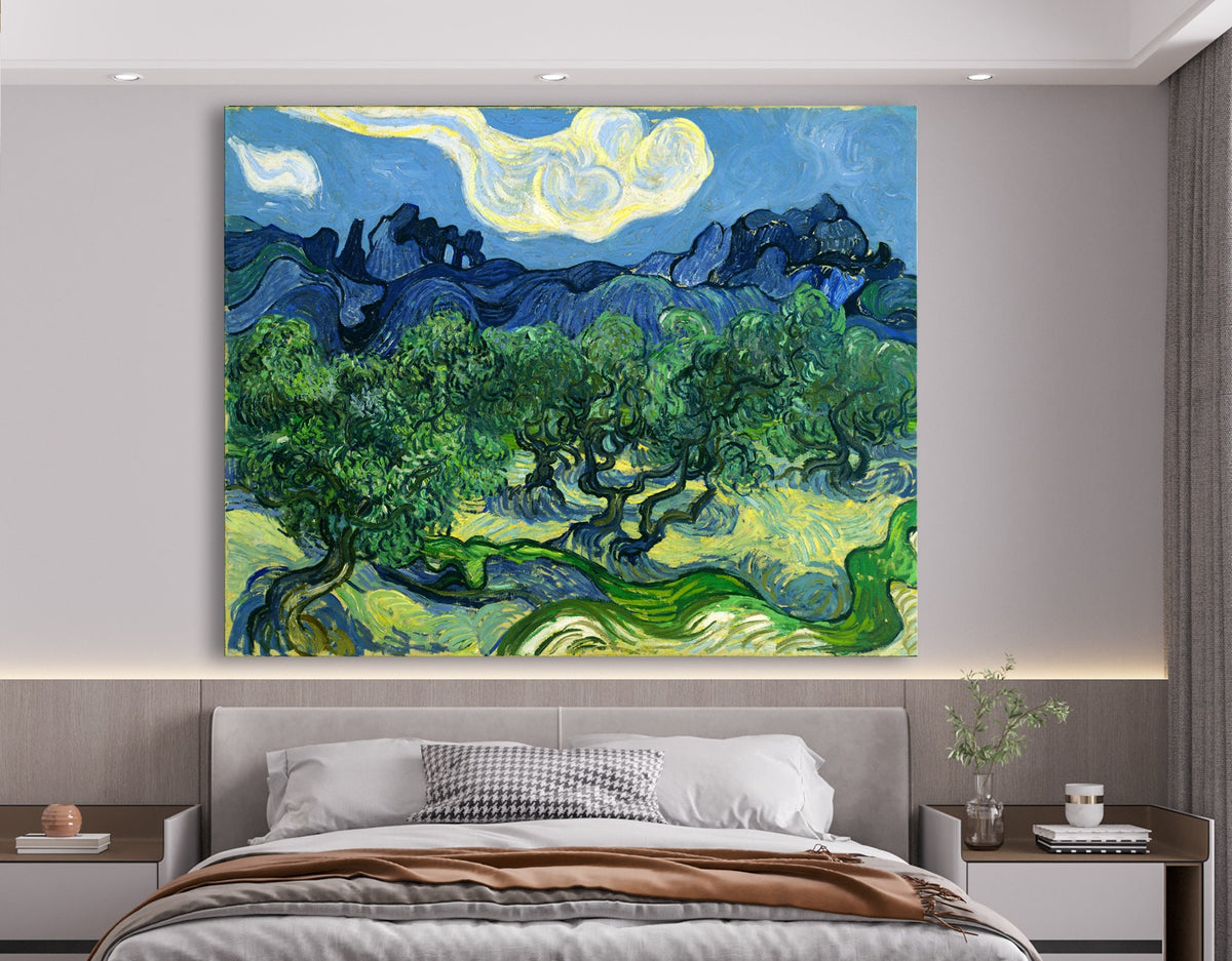 Vincent van Gogh The Olive Trees 1889 Print on Canvas Bright Colorful Classic Wall Art Decor Ready to Hang Wedding Gift Classic Art Print