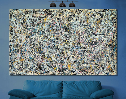 Jackson Pollock Number 1 Print Canvas Bright Colorful Living Room Extra Large Abstract Wall Art Decor Ready to Hang Best Housewarming Gift