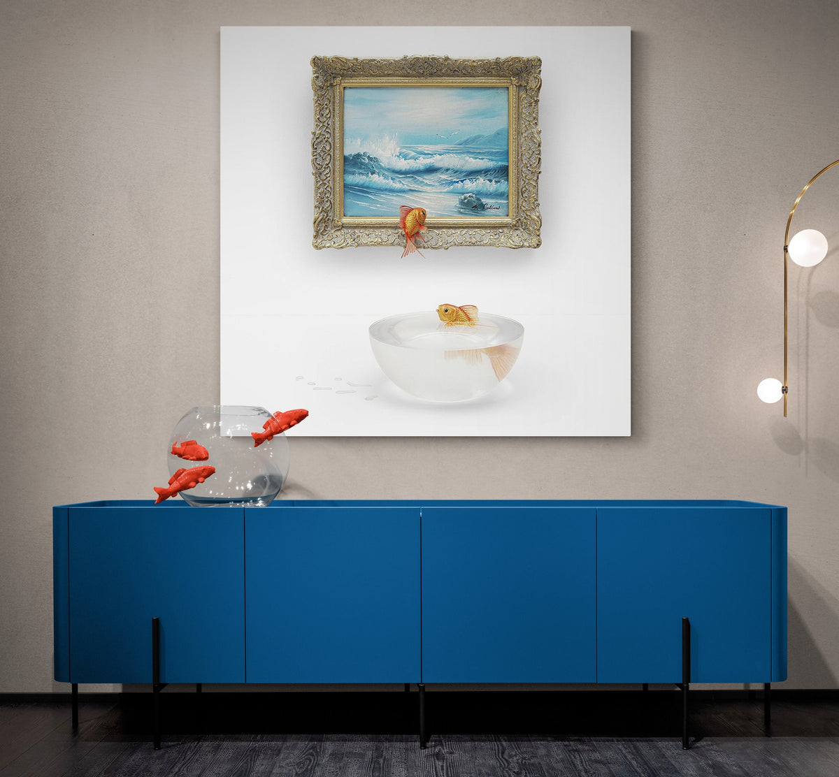 Banksy Goldfish Canvas Print | Modern Urban Wall Art