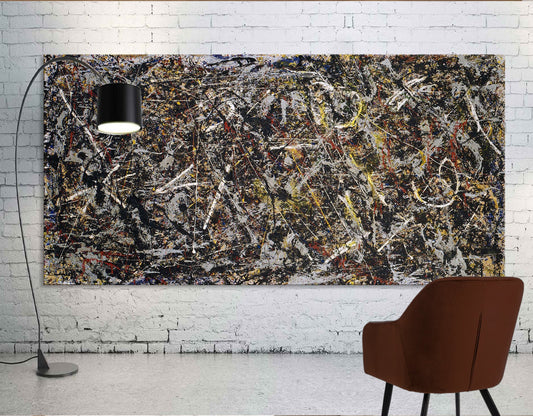 Jackson Pollock Alchemy Canvas Print Bright Colorful Living Room Modern Wall Decor Drip Abstract Art Ready to Hang Print Mother's day gift