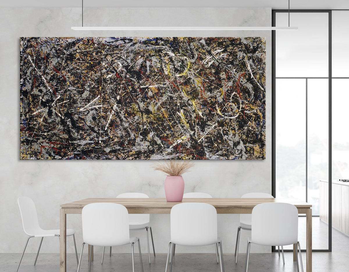 Jackson Pollock Alchemy Canvas Print Bright Colorful Living Room Modern Wall Decor Drip Abstract Art Ready to Hang Print Mother's day gift