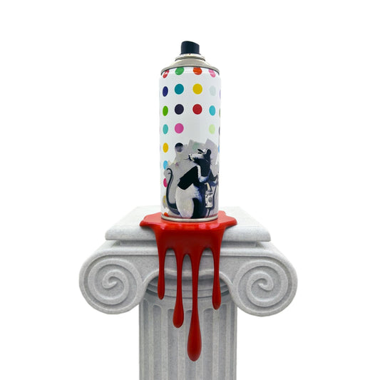 Mouse artist Modern Graffiti Torn Spraycan Sculpture with Color Plastic Drop Urban Shelf or Wall Pop Art Decor