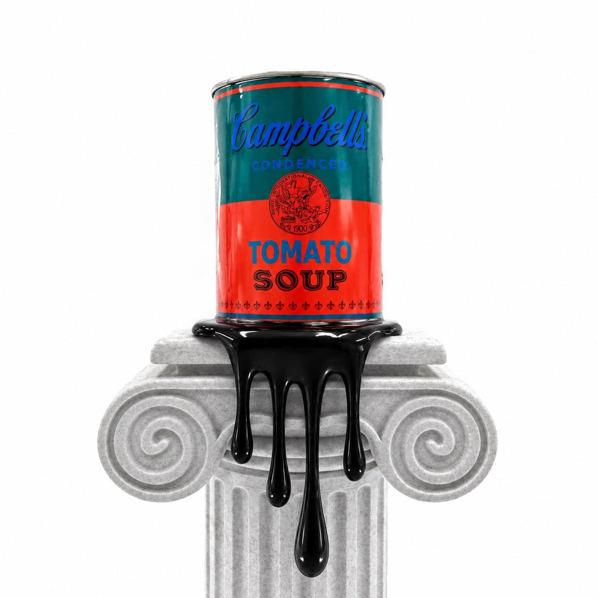 Brainwaing Tomato Soup Graffiti Paint can Sculpture with Plastic Splash for shelf Urban Wall Decor or Plant pot Christmas Gift for Him