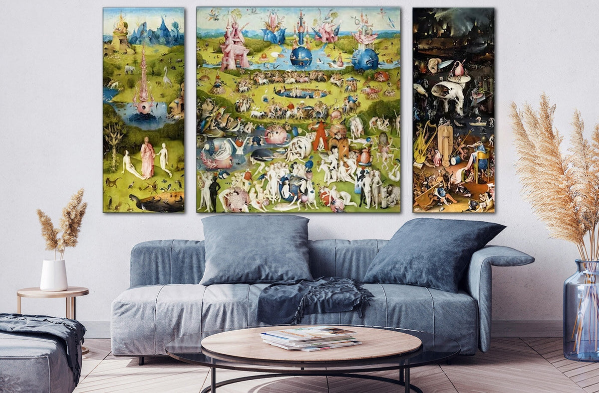 The Garden of Earthly Delights Art Reproduction Print Hieronymus Bosch Painting Print Classic Canvas Print Triptych Art Housewarming gift