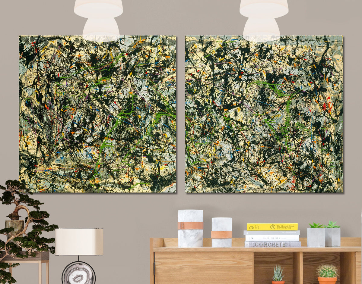 Jackson Pollock Lucifer Abstract Art Print on Canvas Bright Colorful Living Room Wall Decor Ready to Hang Best Housewarming Trendy Art Gift