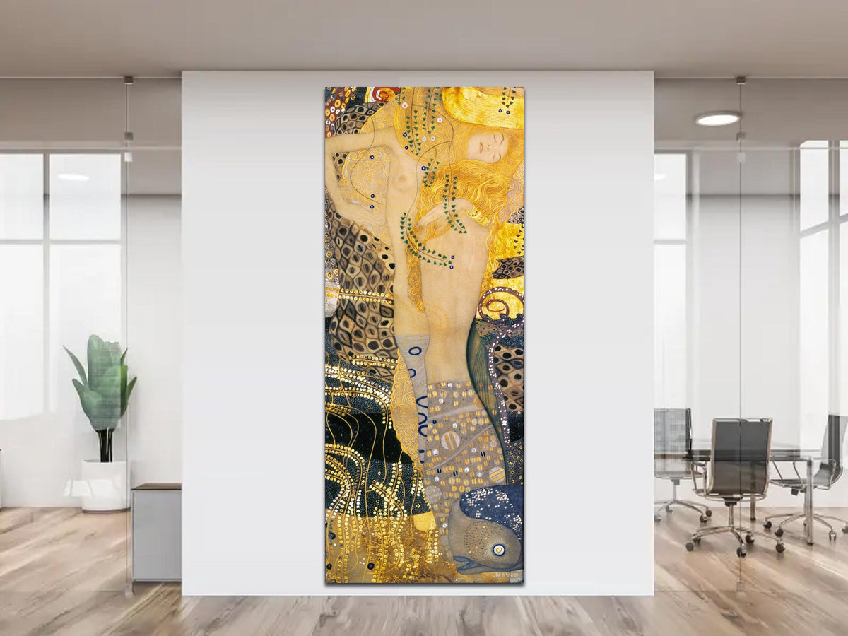 Gustav Klimt The Hydra Print on Canvas Famous Bright Colorful Modern Living Room Decor Expensive Wall Art Ready to Hang Love Gift