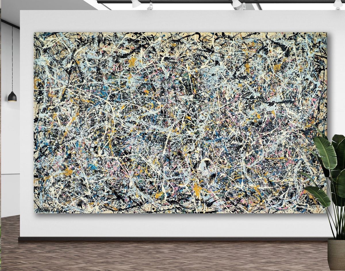 Jackson Pollock Number 1 Print Canvas Bright Colorful Living Room Extra Large Abstract Wall Art Decor Ready to Hang Best Housewarming Gift