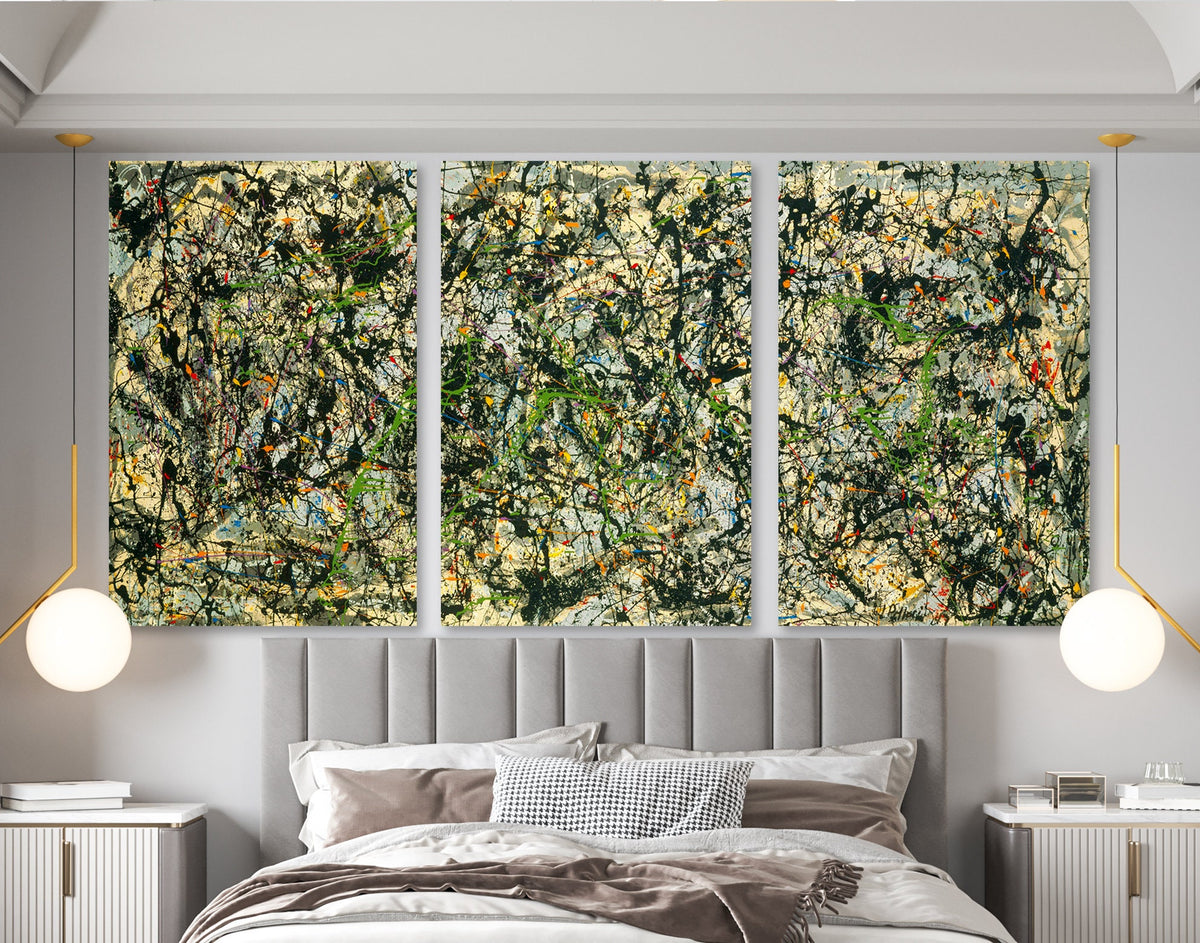 Jackson Pollock Lucifer Abstract Art Print on Canvas Bright Colorful Living Room Wall Decor Ready to Hang Best Housewarming Trendy Art Gift