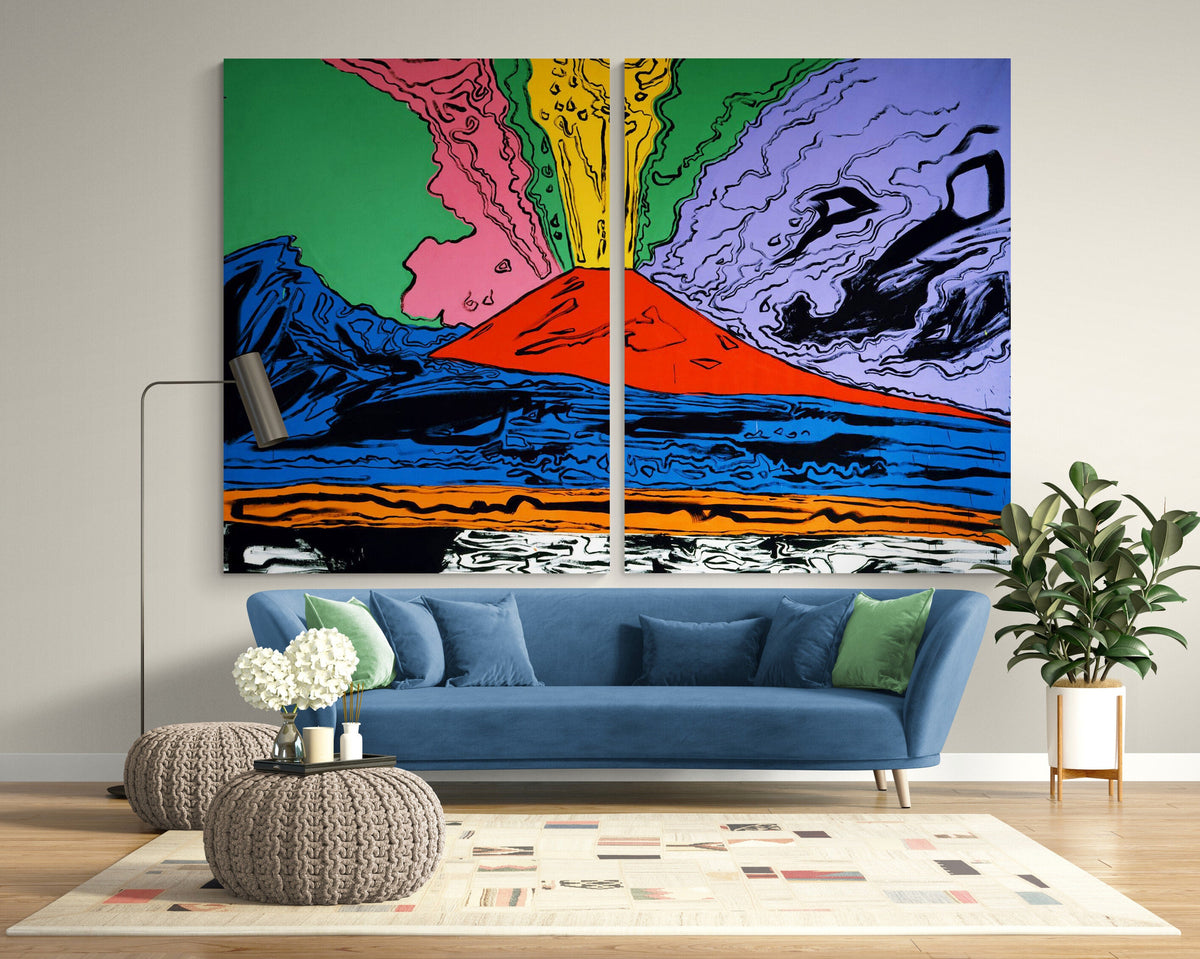 Vesuvius Pop Art Canvas Print, Graffiti Urban Wall Decor