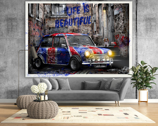 Graffiti Car Canvas Print: Urban Street Art Wall Decor