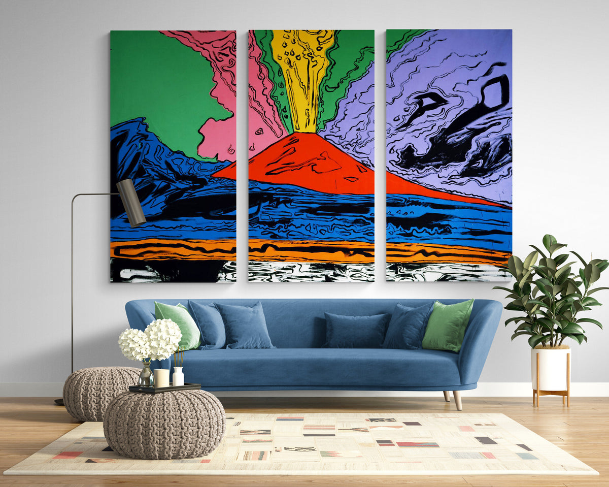 Vesuvius Pop Art Canvas Print, Graffiti Urban Wall Decor