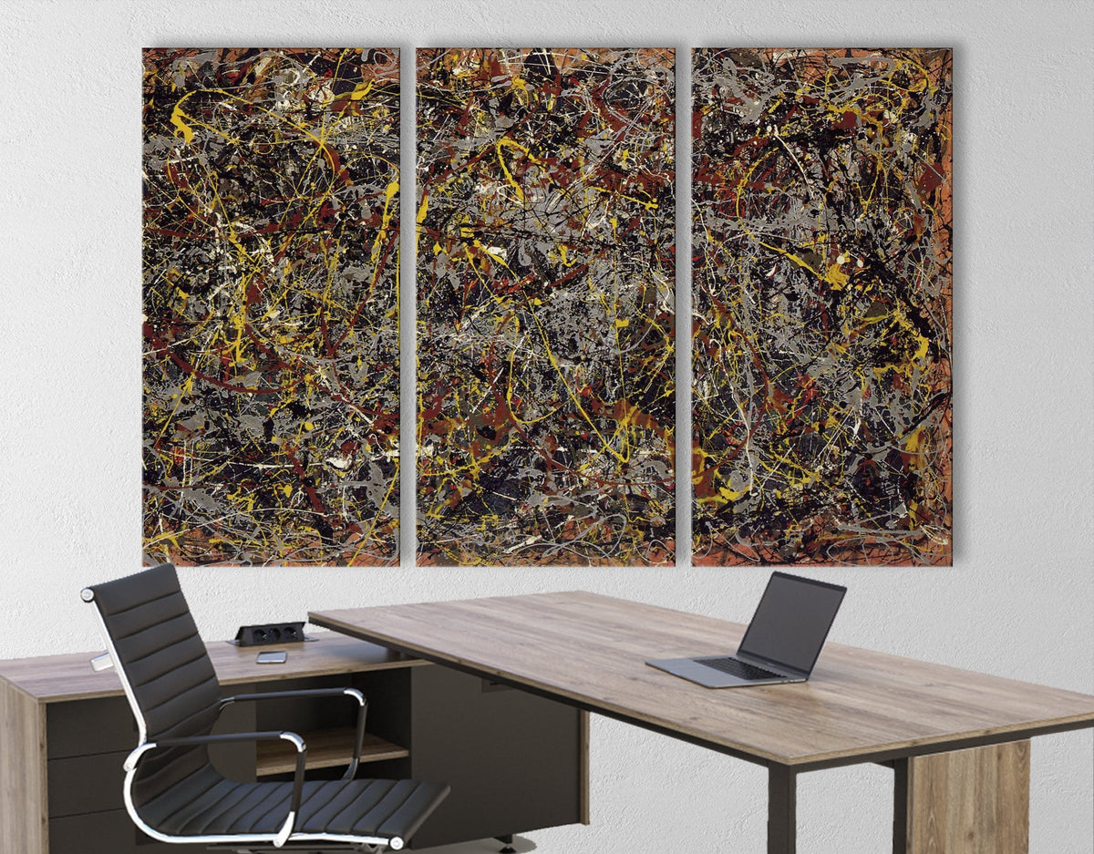 Jackson Pollock Number 5 Print Canvas Bright Colorful Living Room Extra Large Wall Decor Ready to Hang Abstract Art Best Housewarming Gift