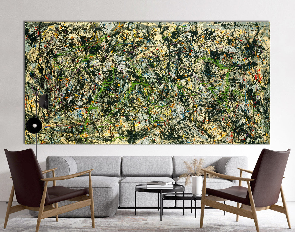 Jackson Pollock Lucifer Abstract Art Print on Canvas Bright Colorful Living Room Wall Decor Ready to Hang Best Housewarming Trendy Art Gift