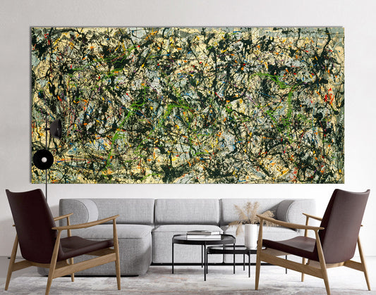 Jackson Pollock Lucifer Abstract Art Print on Canvas Bright Colorful Living Room Wall Decor Ready to Hang Best Housewarming Trendy Art Gift