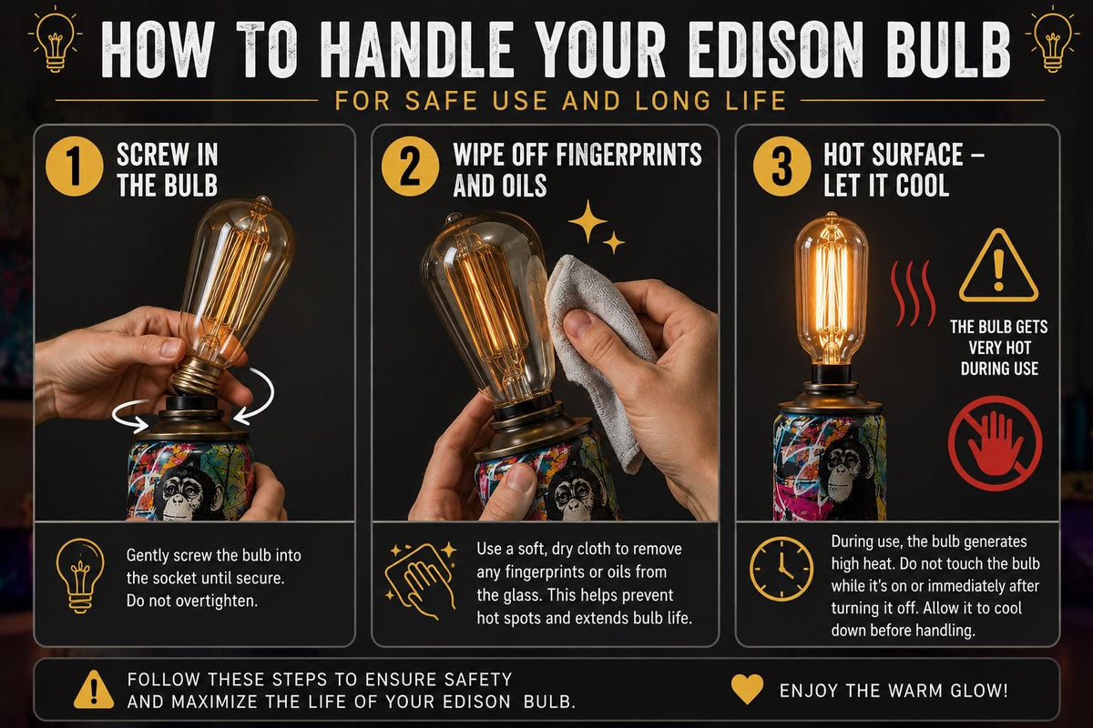 DJ Monkey Graffiti Torn Spraycan with Edison Lamp