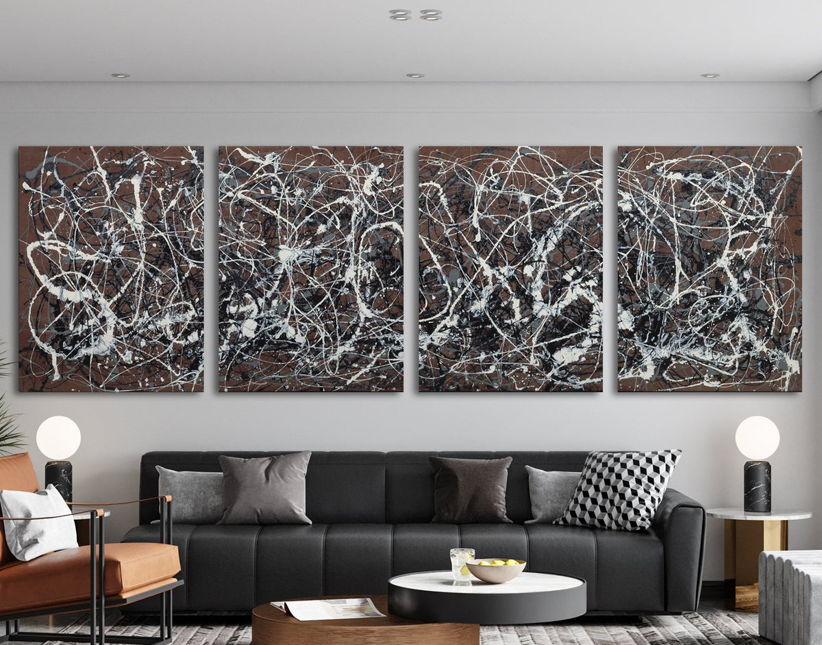 Jackson Pollock Number 13A Arabesque Canvas Print Abstractionism Bright Colorful Living Room Wall Decor Ready to Hang Best Friend Art Gift