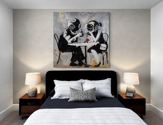 Banksy Think Tank Canvas Print, Urban Graffiti Art, Ready to Hang