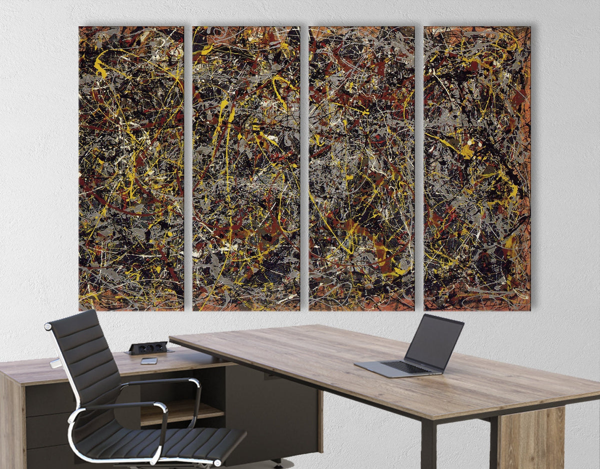 Jackson Pollock Number 5 Print Canvas Bright Colorful Living Room Extra Large Wall Decor Ready to Hang Abstract Art Best Housewarming Gift