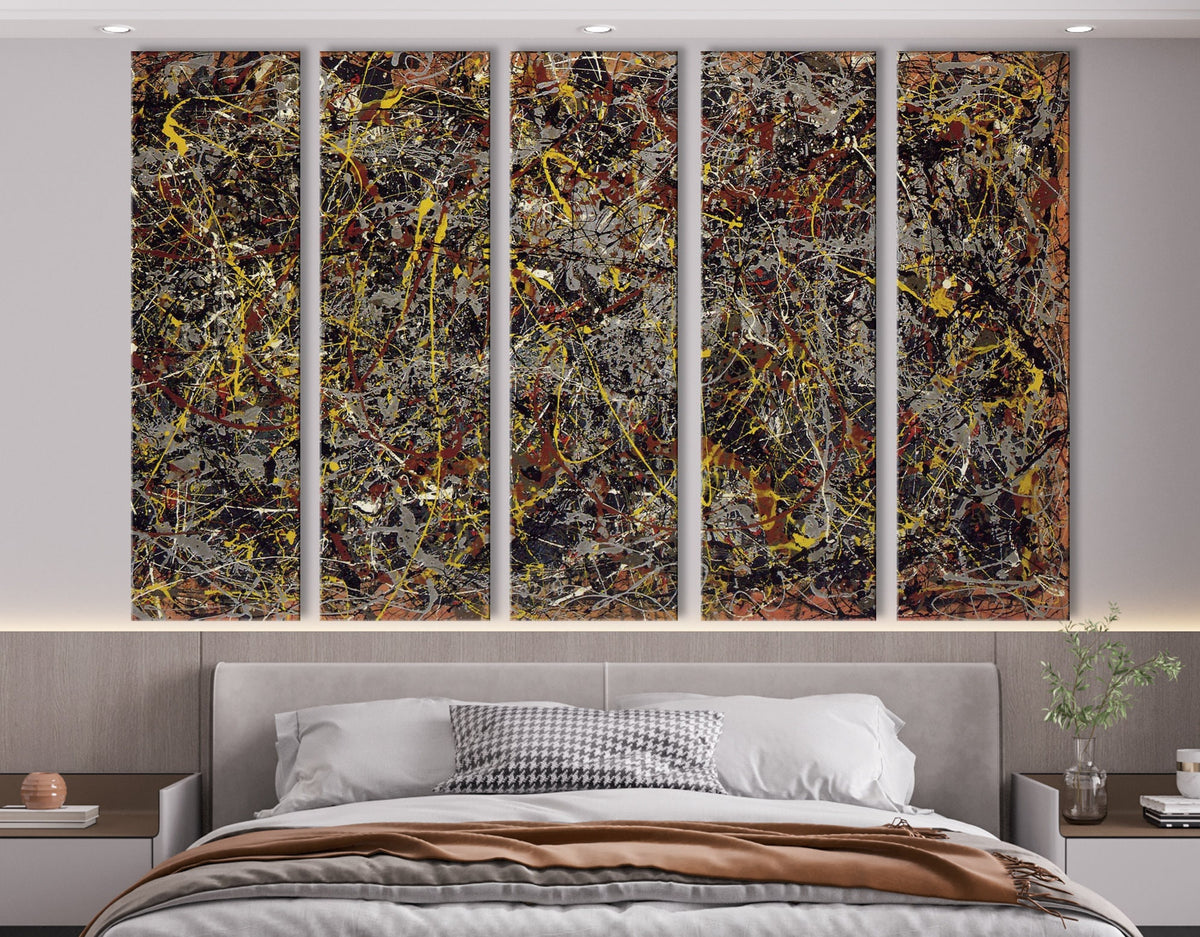 Jackson Pollock Number 5 Print Canvas Bright Colorful Living Room Extra Large Wall Decor Ready to Hang Abstract Art Best Housewarming Gift